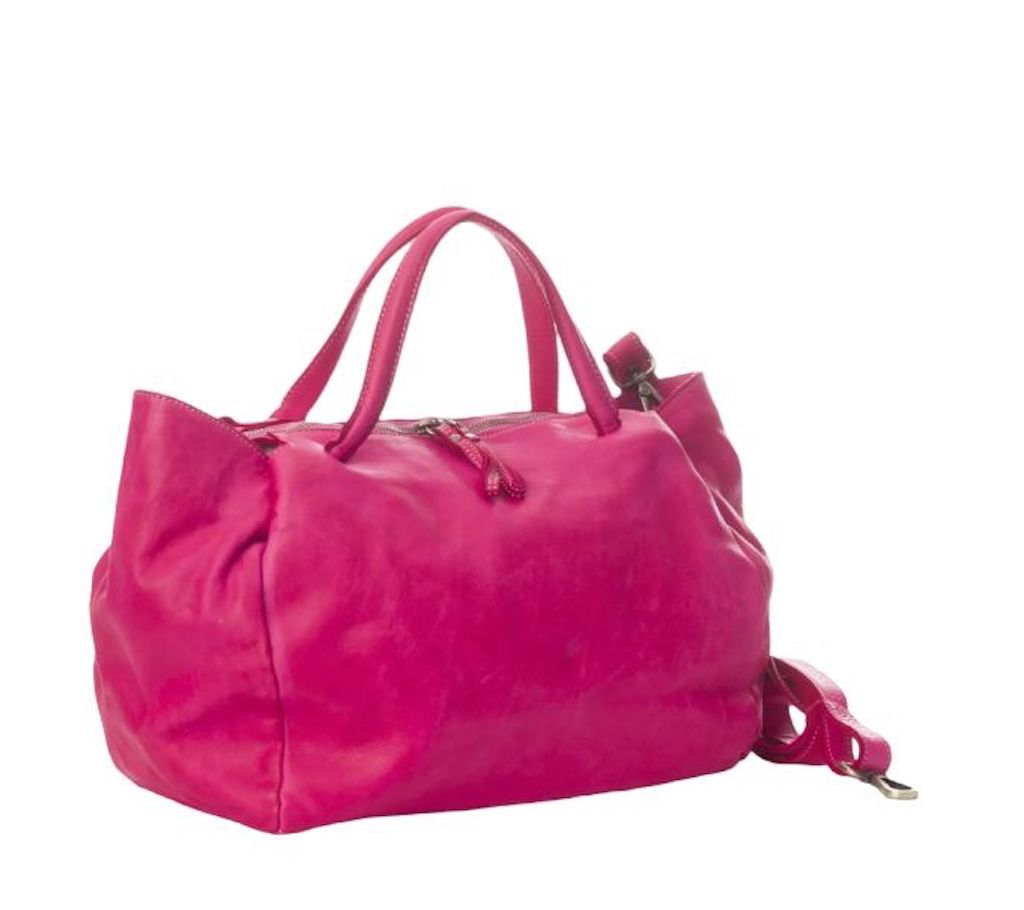BZNA Bag Diana Fuxia Pink Italy Designer Damen Handtasche Schultertasche Tasche Leder - B Z N A
