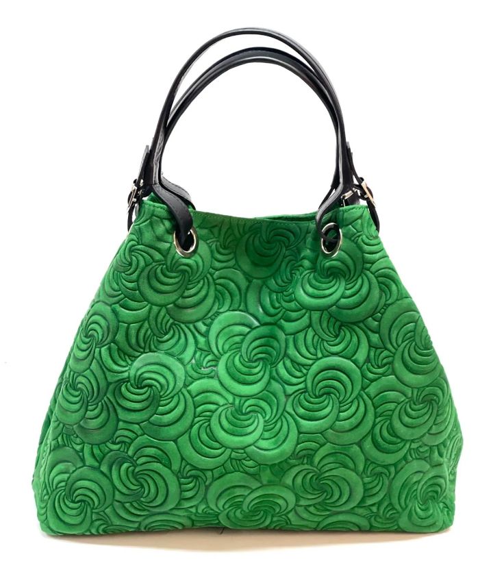 BZNA Bag Sephrina Verde Mela geprägt Leder Italy Damen Shopper Handtasche Schultertasche Tasche - B Z N A