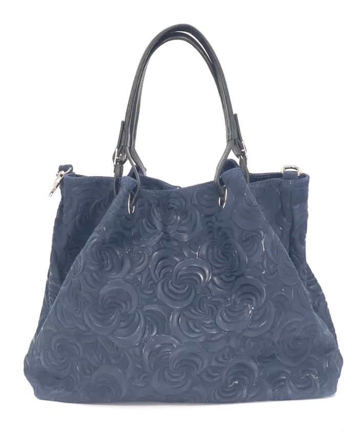 BZNA Bag Sephrina Jeans geprägt Leder Italy Damen Shopper Handtasche Schultertasche Tasche - B Z N A