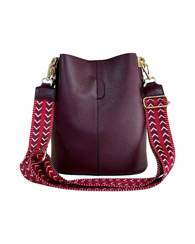 BZNA Bag Shirinia Bordeaux Leder Italy Damen Handtasche Schultertasche Tasche - B Z N A