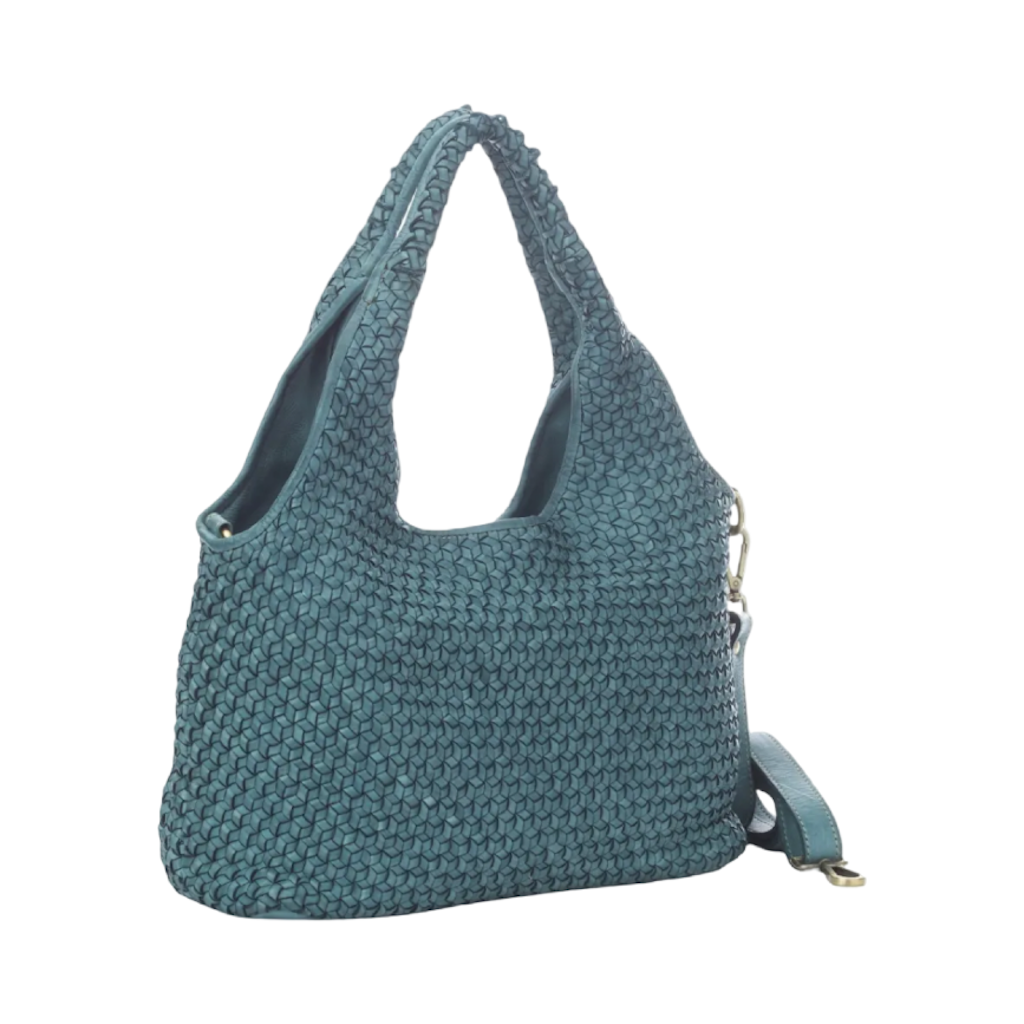 BZNA Bag Emilia Petrol Italy Designer Damen Handtasche Schultertasche Tasche Leder Shopper Neu - B Z N A