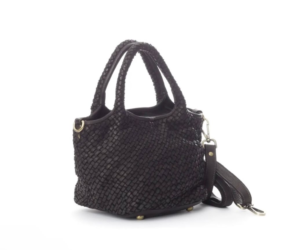 BZNA Bag Mala Schwarz Italy kleine Damen Handtasche Schultertasche Tasche Leder - B Z N A