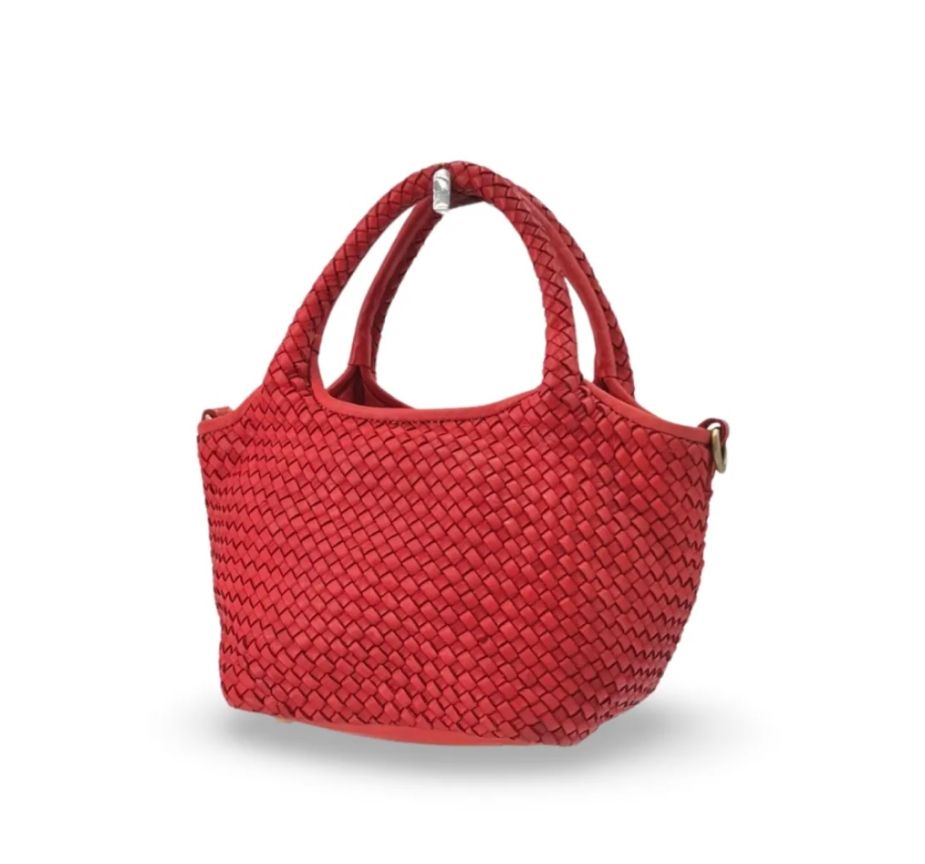 BZNA Bag Mala Rot Italy kleine Damen Handtasche Schultertasche Tasche Leder - B Z N A