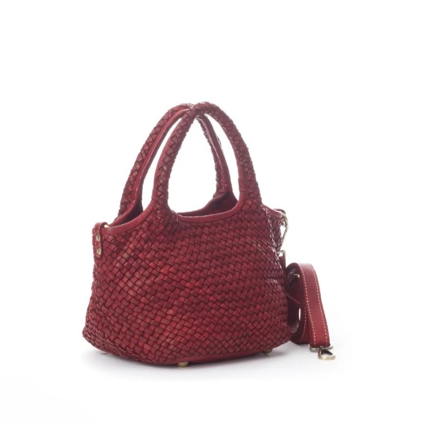 BZNA Bag Mala Bordeaux Italy kleine Damen Handtasche Schultertasche Tasche Leder - B Z N A