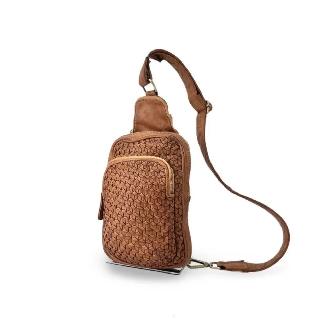 BZNA Bag Jola Cognac Italy Designer Leder Designer Gürteltasche Umhängetasche - B Z N A