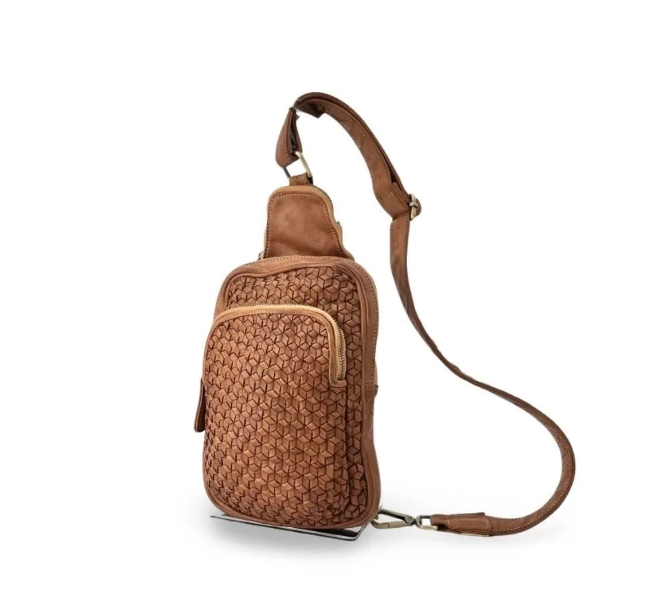 BZNA Bag Jola Cognac Italy Designer Leder Designer Gürteltasche Umhängetasche - B Z N A