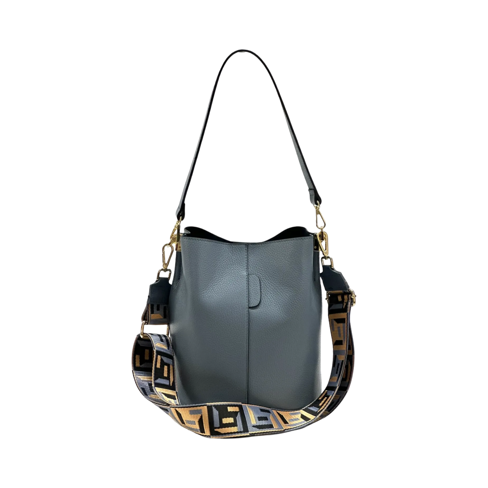 BZNA Bag Shirinia Graublau Leder Italy Damen Handtasche Schultertasche Tasche - B Z N A