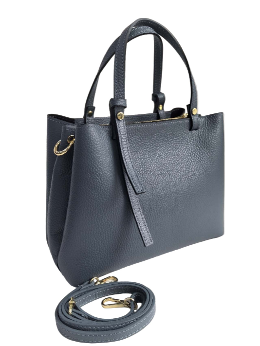 BZNA Bag Latona Dunkelblau Leder Italy Damen Handtasche Schultertasche Tasche - B Z N A