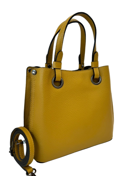 BZNA Bag Hana Senfgelb Leder Italy Damen Handtasche Schultertasche Tasche