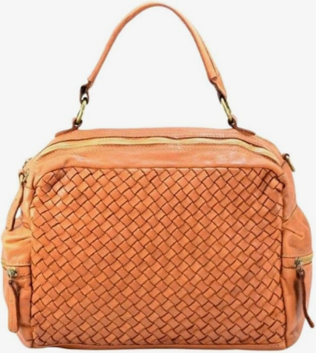 BZNA Bag Marie cognac Italy Designer Damen Handtasche Schultertasche Tasche Leder Shopper Neu - B Z N A