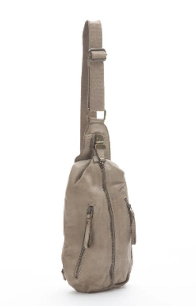 BZNA Bag Martin Taupe Italy Designer Gürteltasche Bauchtasche Fanny Bag Umhängetasche Schultertasche Tasche Leder Shopper Neu - B Z N A