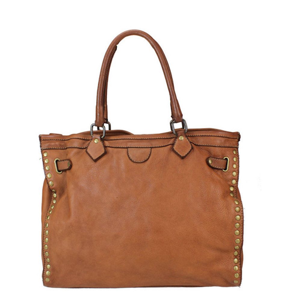 BZNA Bag Sue Cognac Italy Designer Messenger Shopper Handtasche Schultertasche Tasche - B Z N A