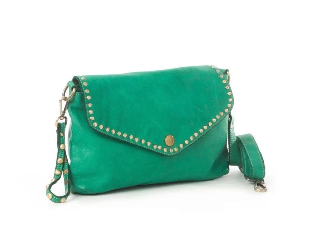 BZNA Bag Doria Grün Brilliant Clutch Italy Designer Damen Umhängetasche Schultertasche Neu - B Z N A