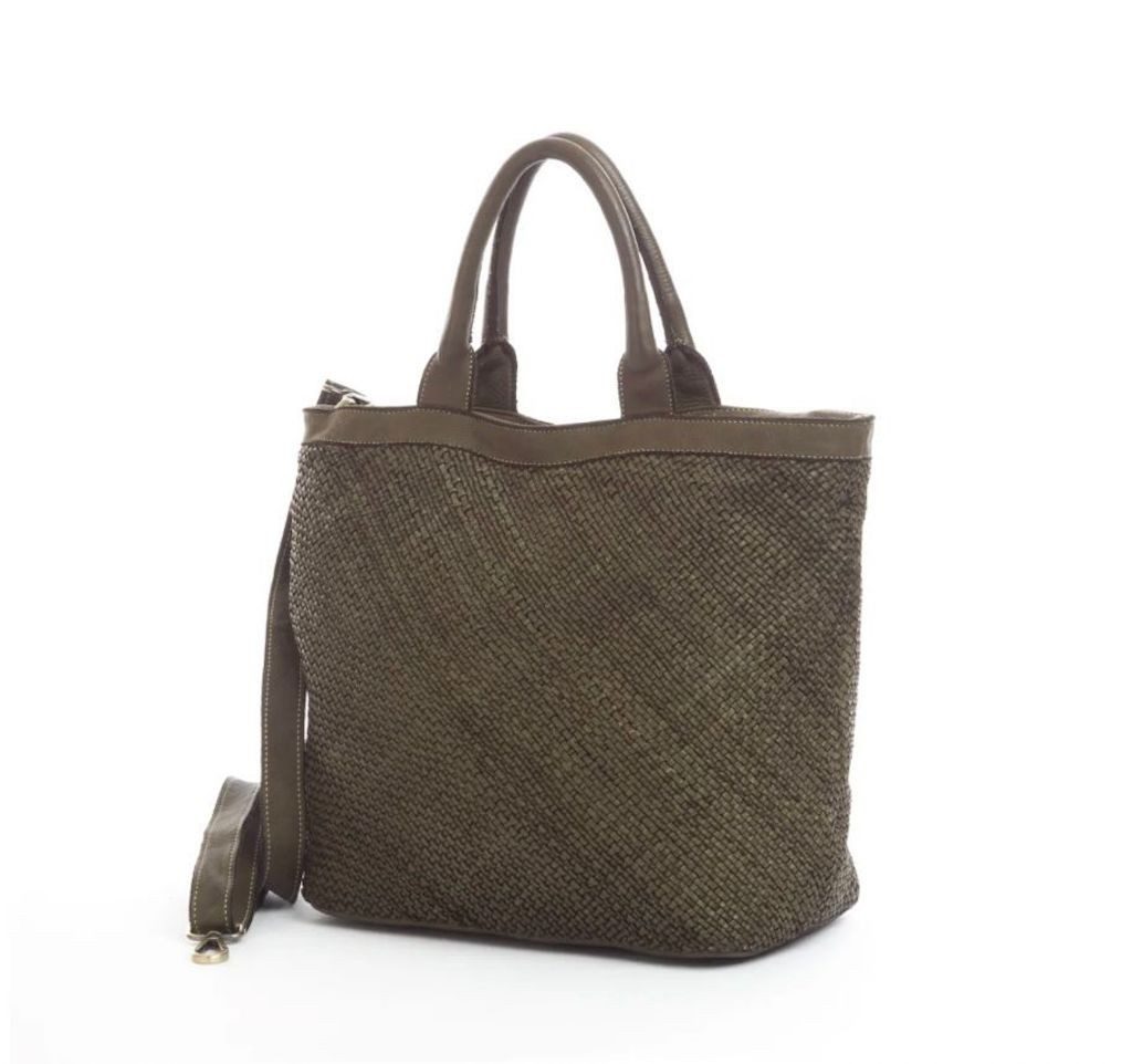 BZNA Bag Xenia Grün Italy Designer Damen Handtasche Tasche Leder Shopper - B Z N A