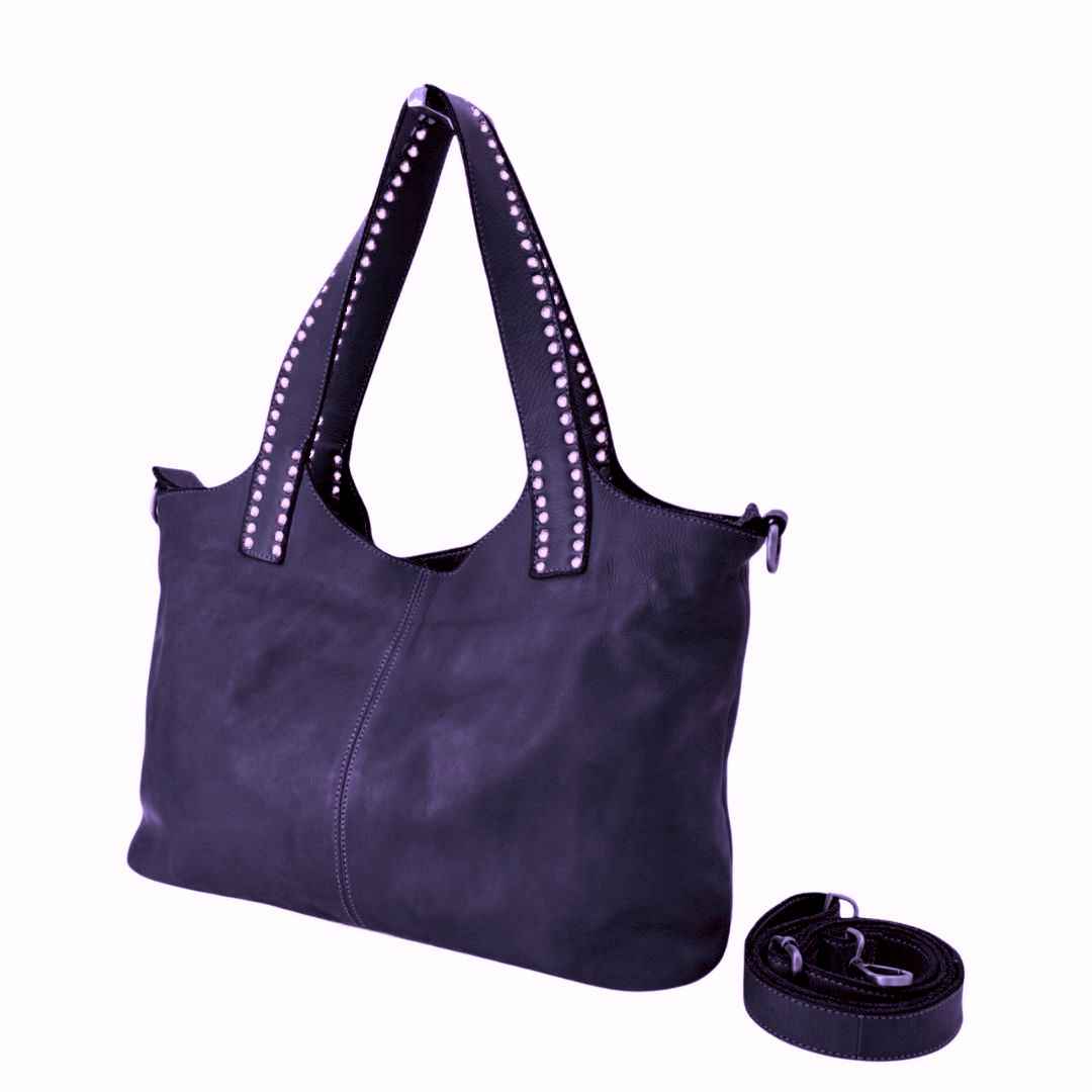 BZNA Bag Madrid Blau Italy Designer Damen Handtasche Schultertasche Tasche Leder Shopper Neu