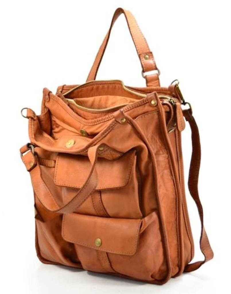 BZNA Bag Como Cognac Italy Designer Damen Handtasche Schultertasche Tasche Leder Neu