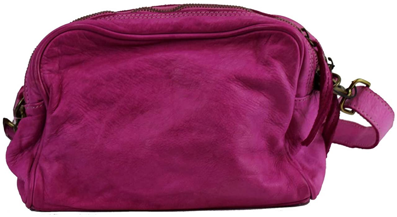 BZNA Bag Lucy Pink fuxia Italy Designer Clutch Braided Ledertasche Umhängetasche Damen Handtasche Schultertasche Tasche Leder Shopper Neu - B Z N A