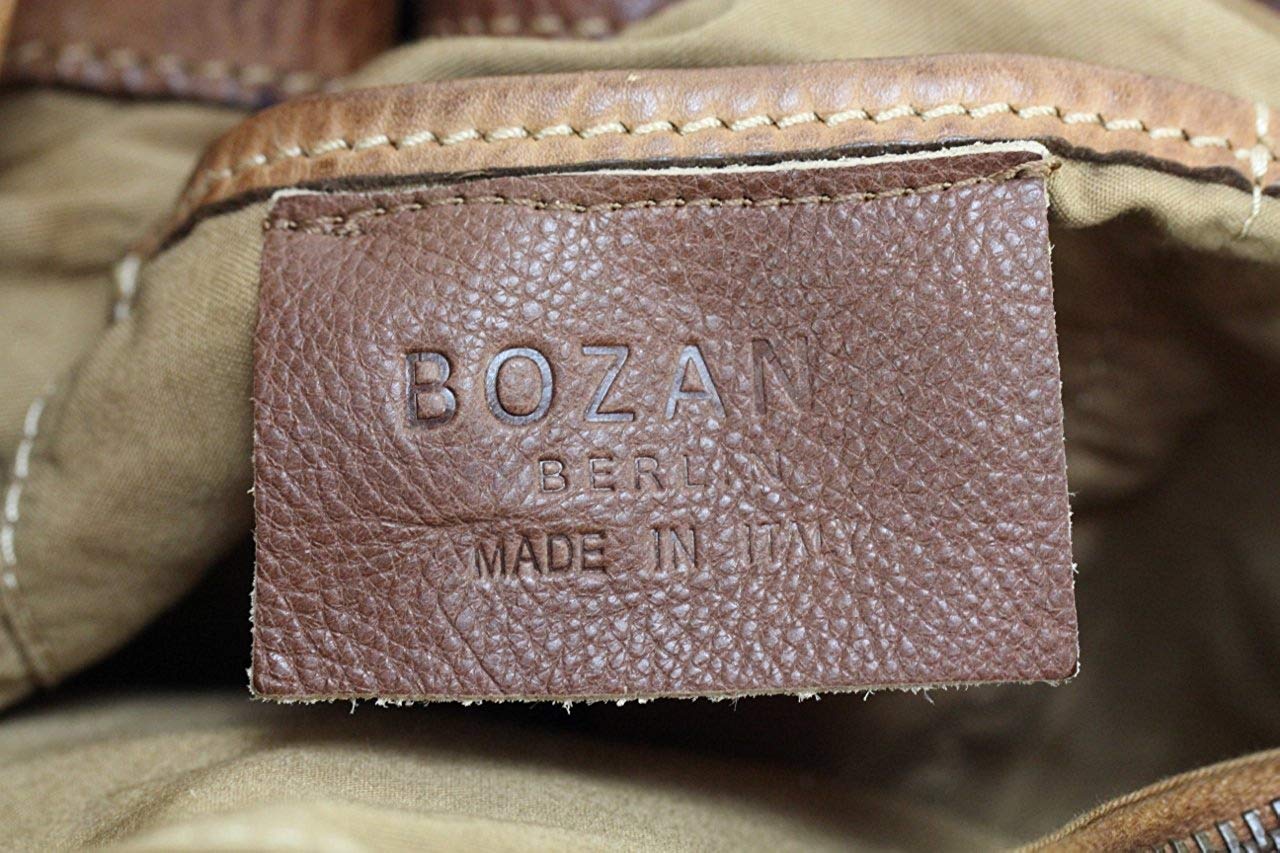 BZNA Bag Rene cognac Italy Designer geflochten Damen Handtasche Schultertasche Tasche Schafsleder Shopper Neu - B Z N A