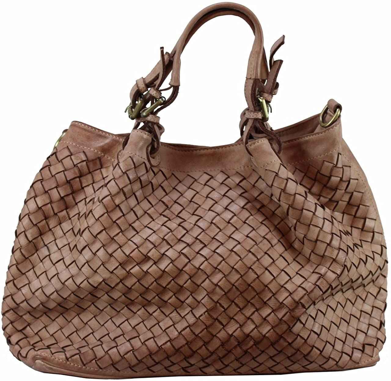 BZNA Bag Rene rose alt rosa Italy Designer geflochten Damen Handtasche Schultertasche Tasche Shopper Neu