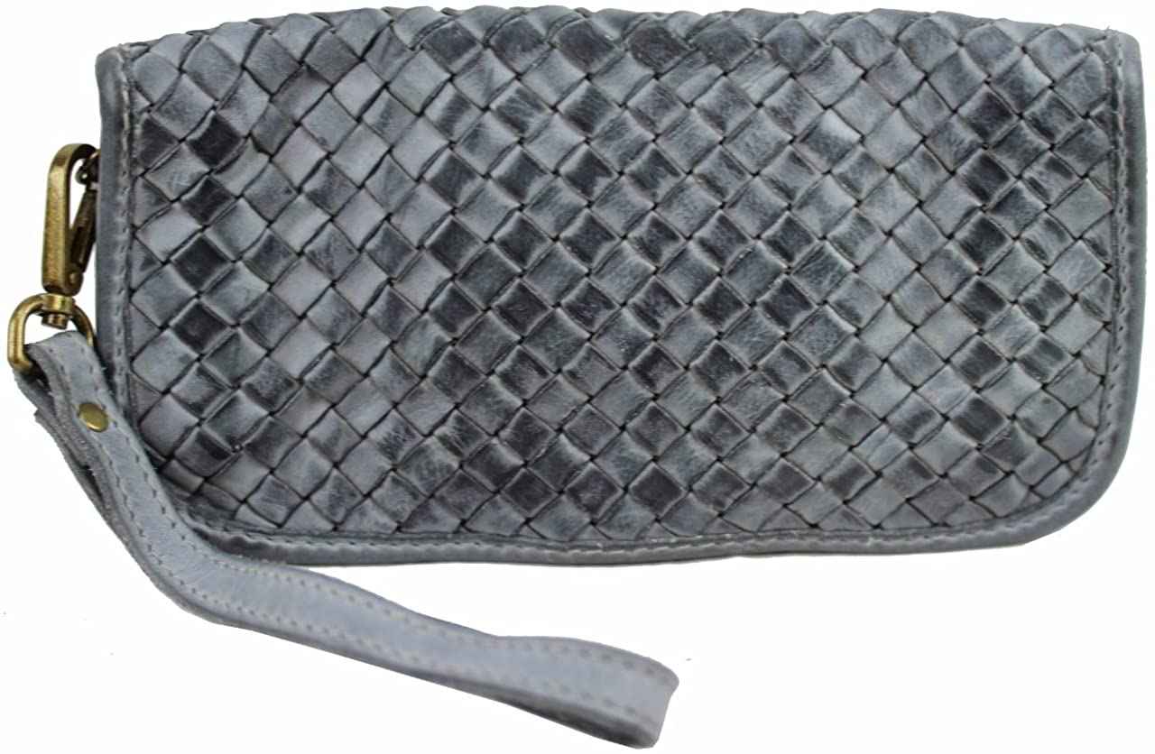 BZNA Berlin Mira Grau Wallet Leather Leder Portemonnaie Geldbörse Clutch