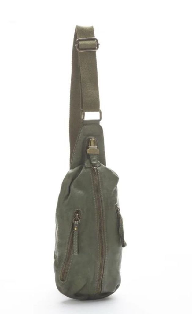 BZNA Bag Martin Grün italy Designer Gürteltasche Bauchtasche Fanny Bag Umhängetasche Schultertasche Tasche Leder Shopper Neu - B Z N A