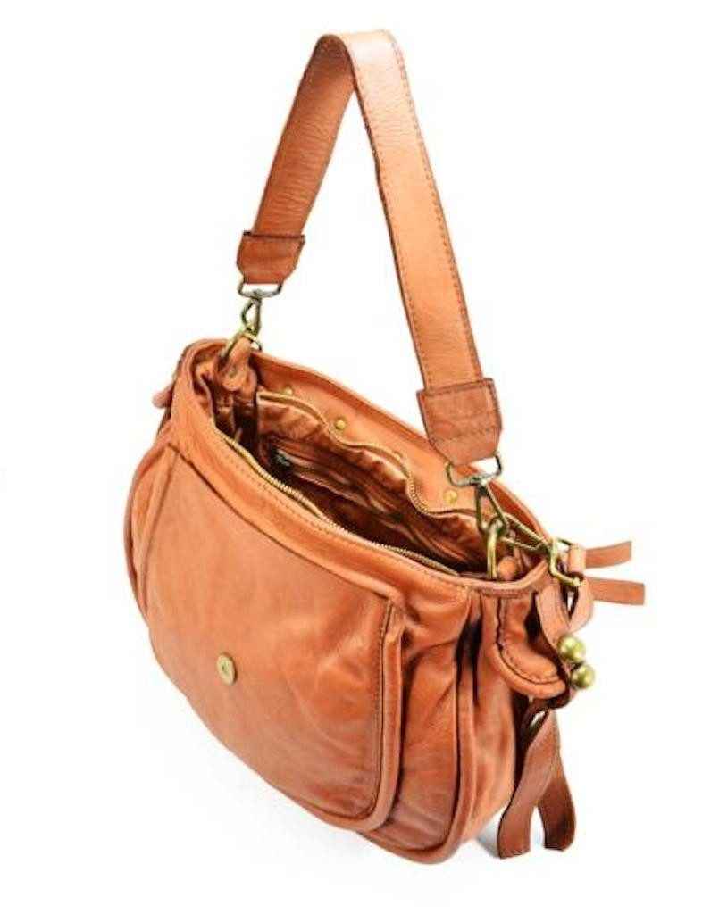 BZNA Bag Kiara cognac italy Designer Leder Schulter Ledertasche Umhänge Tasche
