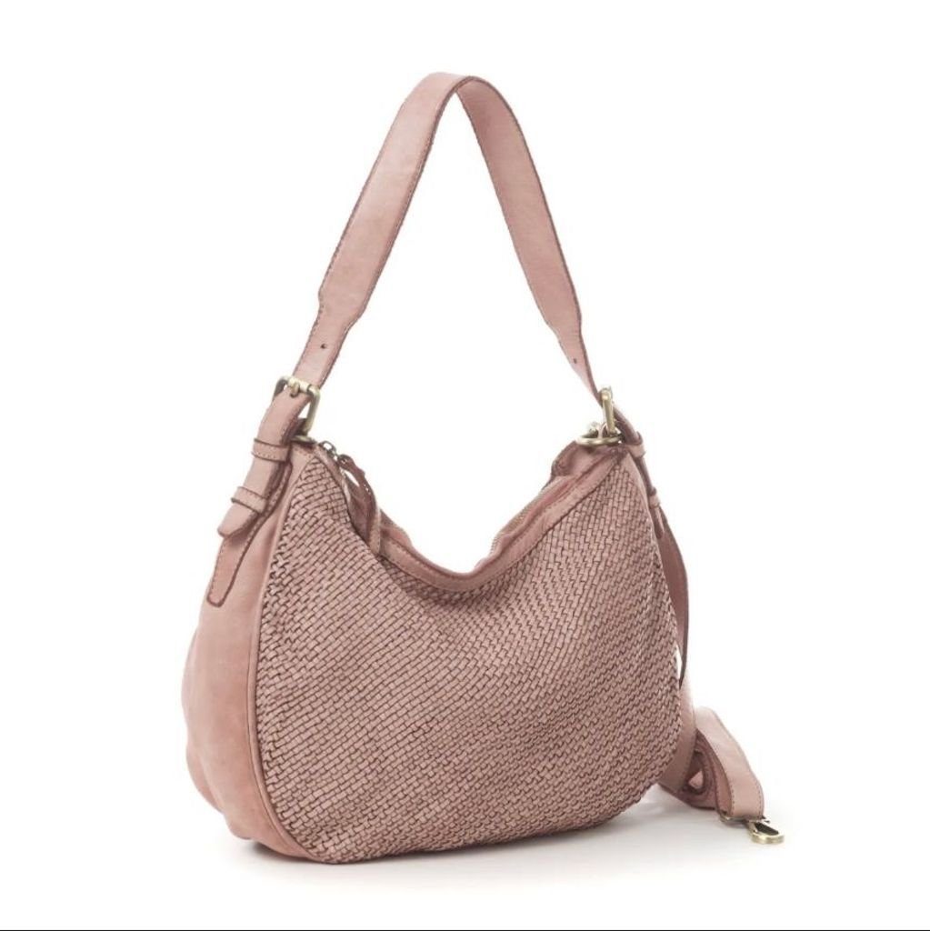 BZNA Bag Anja Rosa Italy Designer Beutel Umhängetasche Damen Handtasche Leder - B Z N A