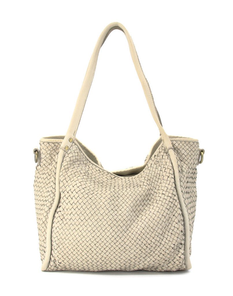 BZNA Bag Buca Beige Italy Designer Leder Schultertasche Ledertasche Shopper - B Z N A