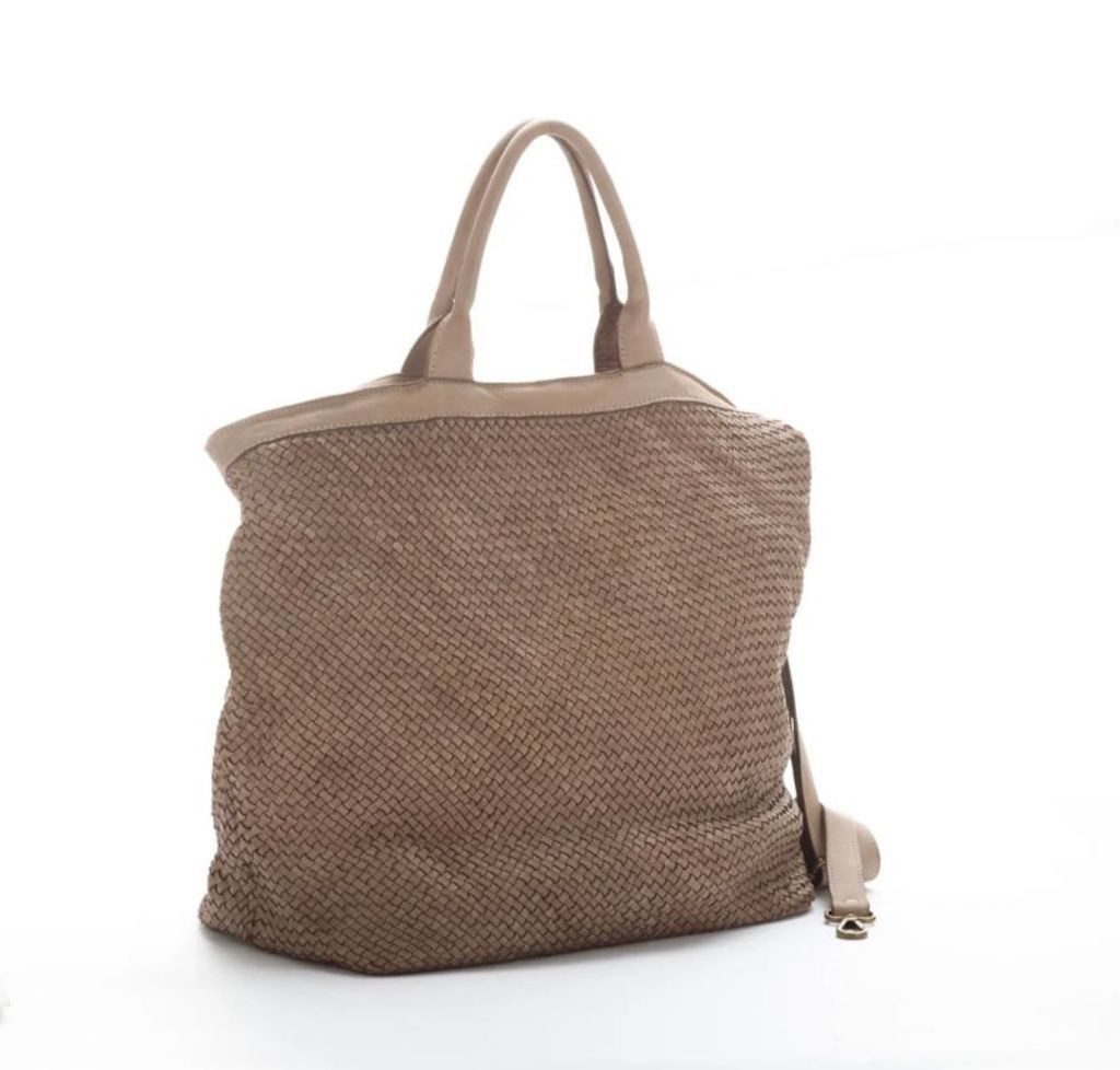 BZNA Bag Naomi Taupe Italy Designer Damen Handtasche Tasche Ledereder Shopper - B Z N A