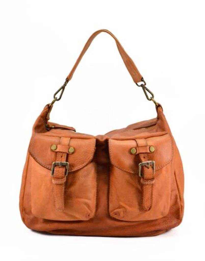 BZNA Bag April Cognac Italy Designer Beutel Umhängetasche Damen Handtasche Leder