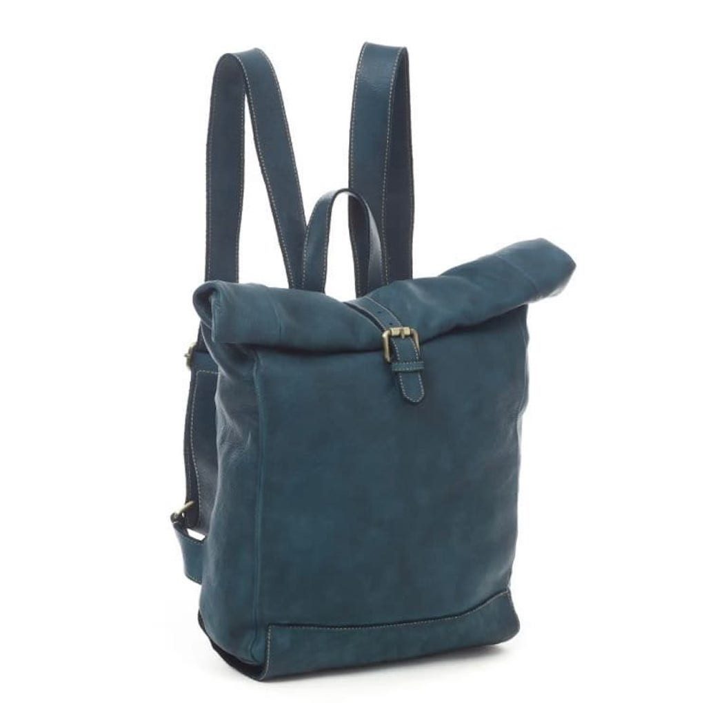 BZNA Rucksack Kev Petrol Unisex Roll Top Backpacker Designer Handtasche - B Z N A