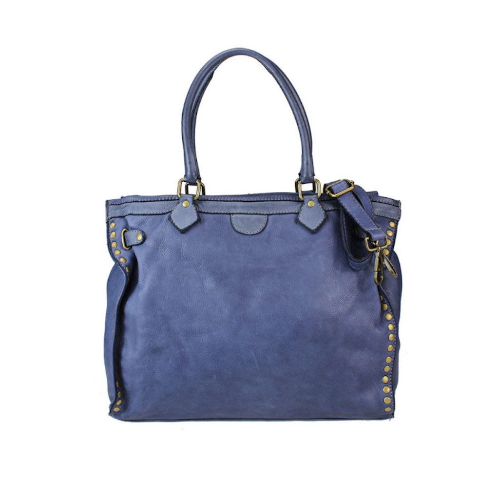BZNA Bag Sue Blau Italy Designer Messenger Shopper Handtasche Schultertasche Tasche - B Z N A