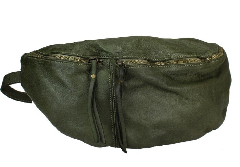 BZNA Bag Luigi Grün Italy Designer Gürteltasche Bauchtasche Fanny Bag Umhängetasche Schultertasche Tasche Leder Shopper Neu - B Z N A