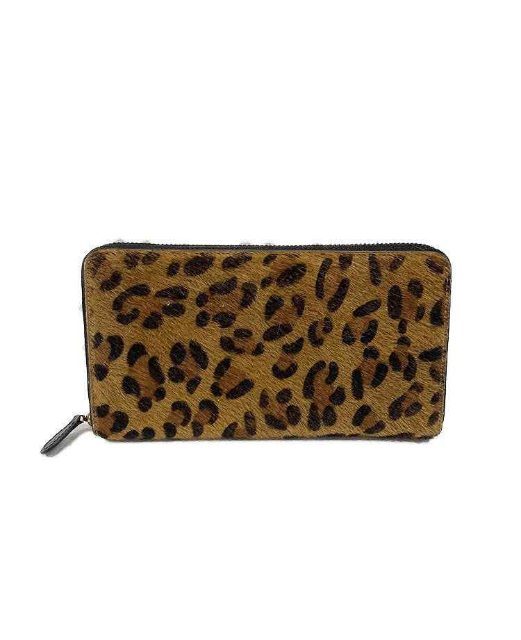 BZNA Berlin Fell Fellia Tiger cognac Echtfell Wallet Leather Leder Portemonnaie Geldbörse Clutch