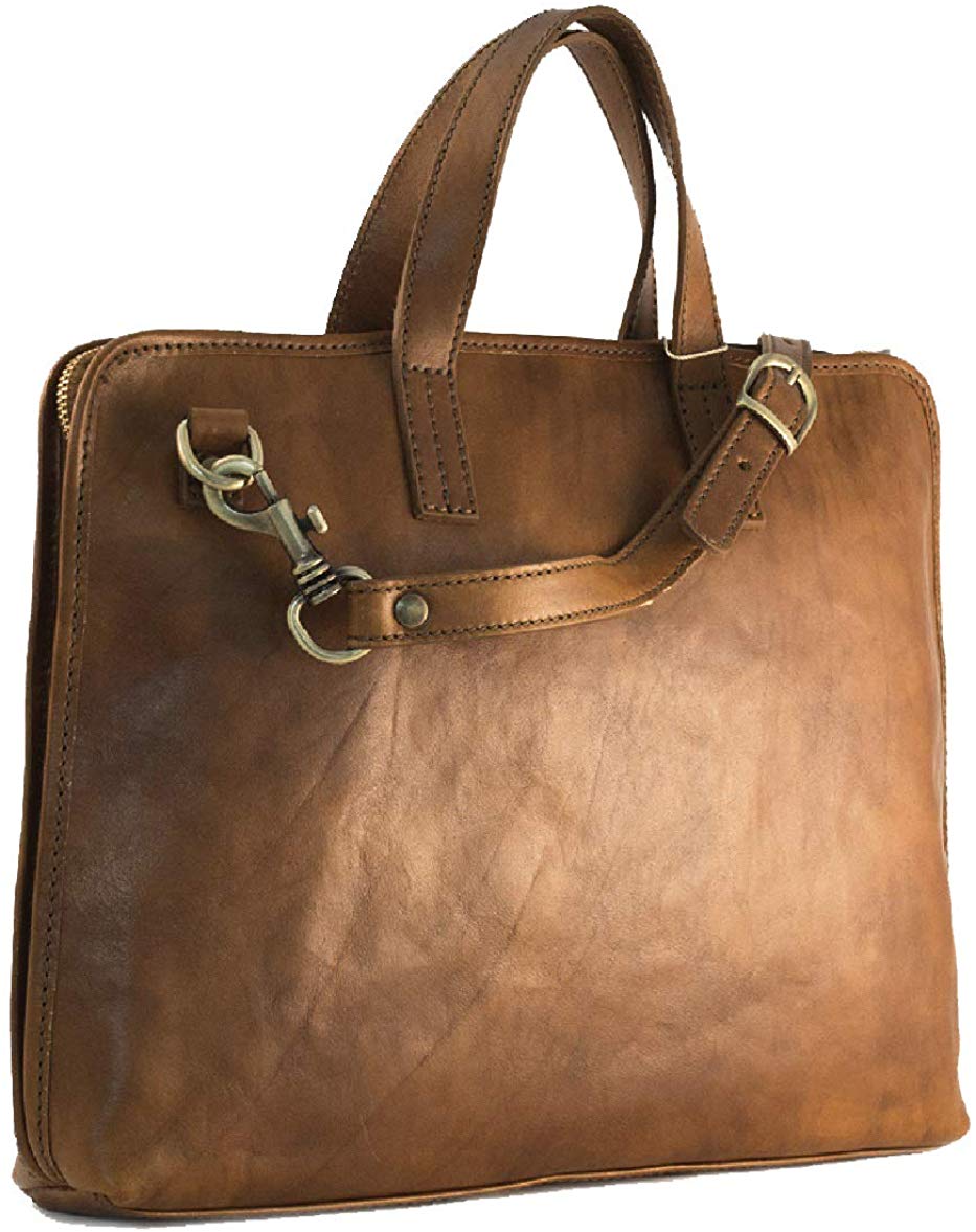 BZNA Firenze Bag Moris cognac Business Handtasche Bag vegetable tanned Italy Designer Damen Laptop Ledertasche Schultertasche Tasche Leder - B Z N A