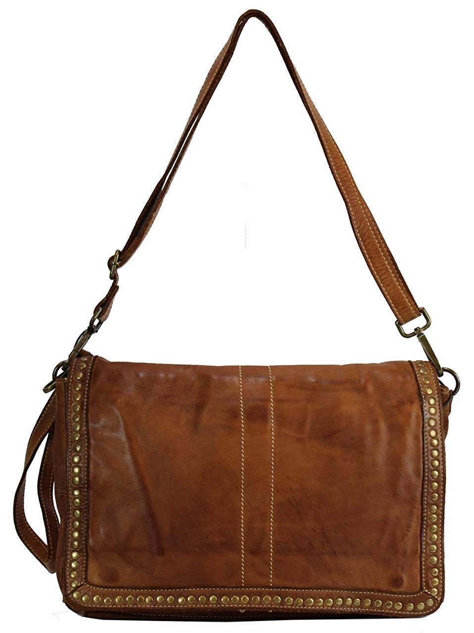 BZNA Bag Gil Cognac Italy Designer Clutch Umhängetasche Damen Handtasche Schultertasche Tasche Leder Shopper Neu - B Z N A