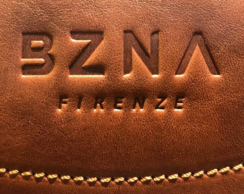 BZNA Firenze Kris cognac Dispatch case Business Bag vegetable plant tanned leather italy handmade Florence Designer Ladies Handbag Shoulder Bag New - B Z N A