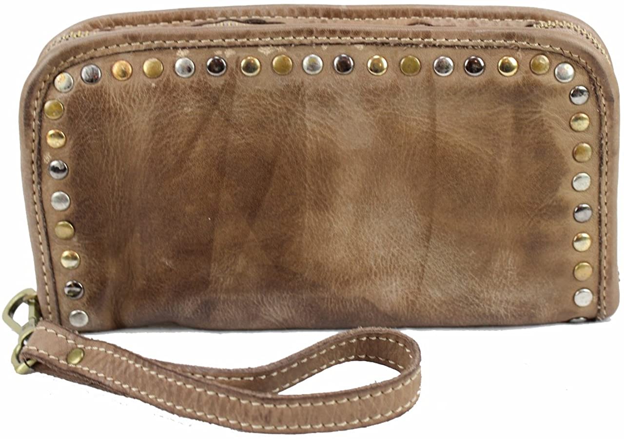 BZNA Berlin Romy Taupe Wallet Clutch Leather Leder Portemonnaie Geldbörse Clutch - B Z N A