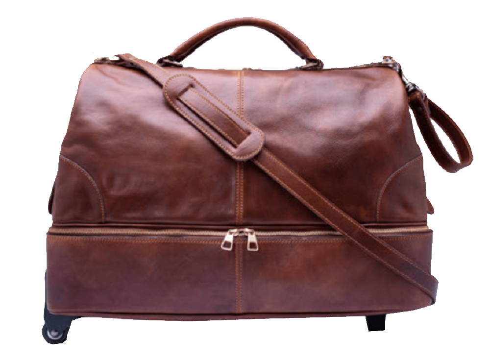 BZNA Firenze Bag David cognac Trolley Weekender Rollkoffer Reisetasche Business Bag Italy Handtasche Ledertasche - B Z N A