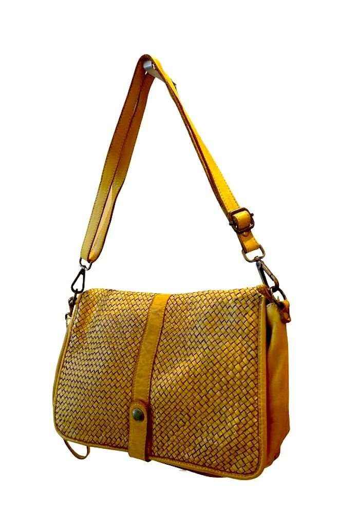 BZNA Bag Lola Gelb Italy Designer Clutch Umhängetasche Damen Handtasche