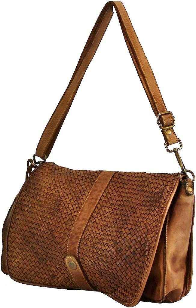 BZNA Bag Lola Cognac Italy Designer Clutch Umhängetasche Damen Handtasche Schultertasche Tasche Leder Shopper Neu