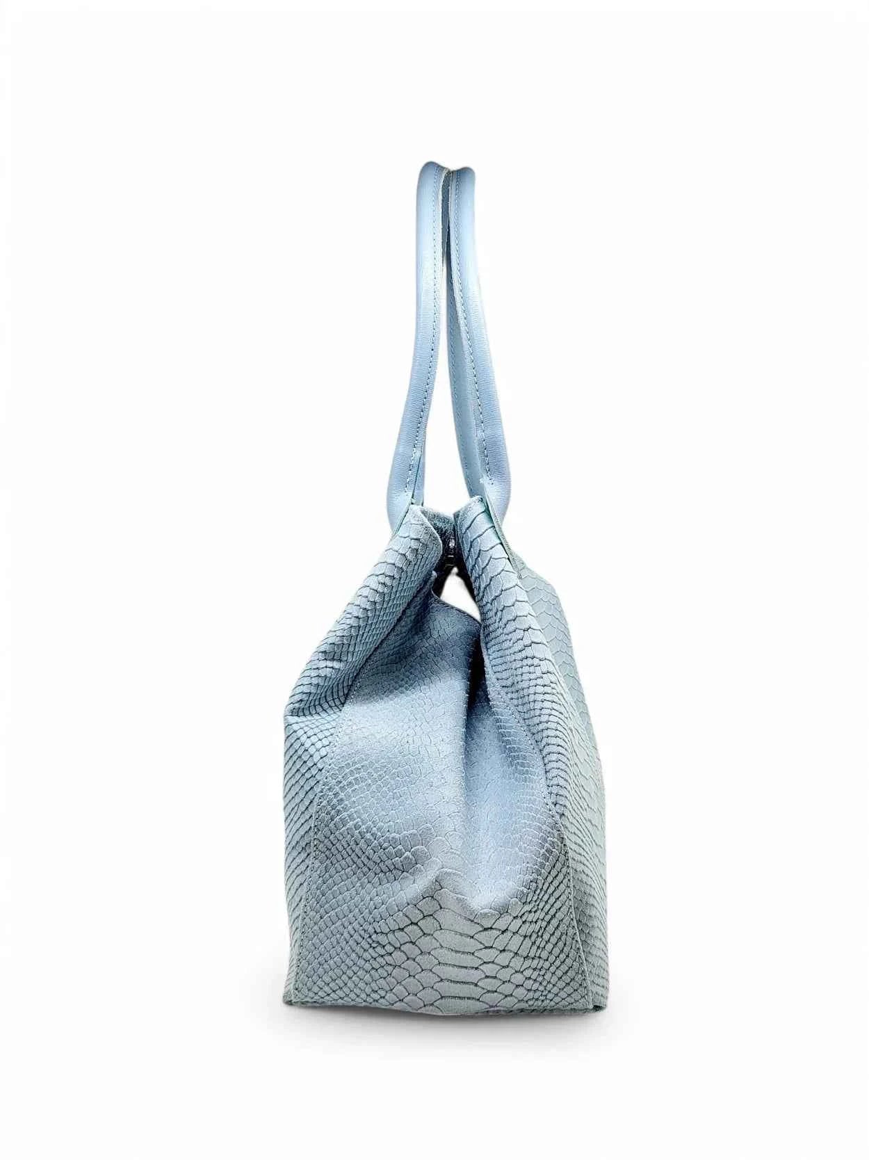 BZNA Bag Ladasha Rosa Snake Prägung Leder Italy Damen Shopper Handtasche Schultertasche Tasche
