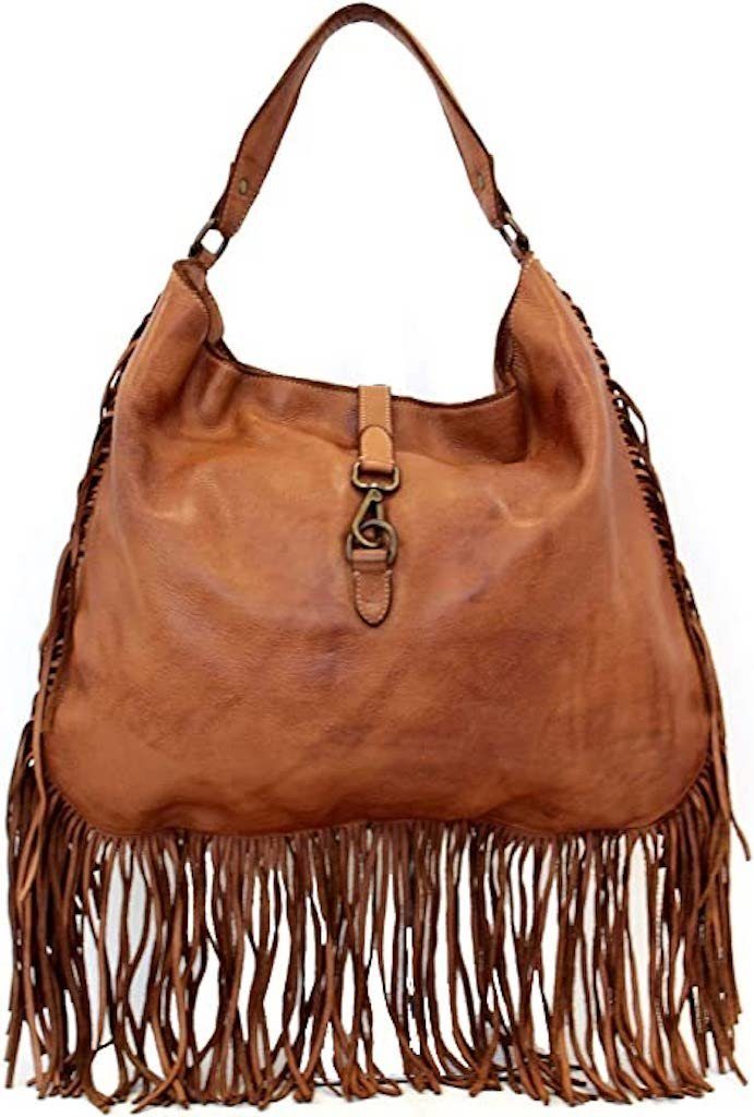 BZNA Bag Napoli cognac Italy Designer Damen Handtasche Ledertasche Schultertasche Tasche Leder Shopper Neu