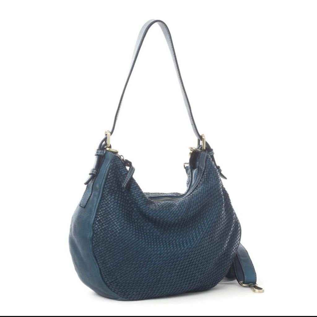 BZNA Bag Anja Petrol Italy Designer Beutel Umhängetasche Damen Handtasche Leder