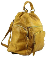 Load image into Gallery viewer, BZNA Bag Stella Gelb Backpacker Designer Rucksack Damenhandtasche Schultertasche Leder Nappa sheep ItalyNeu
