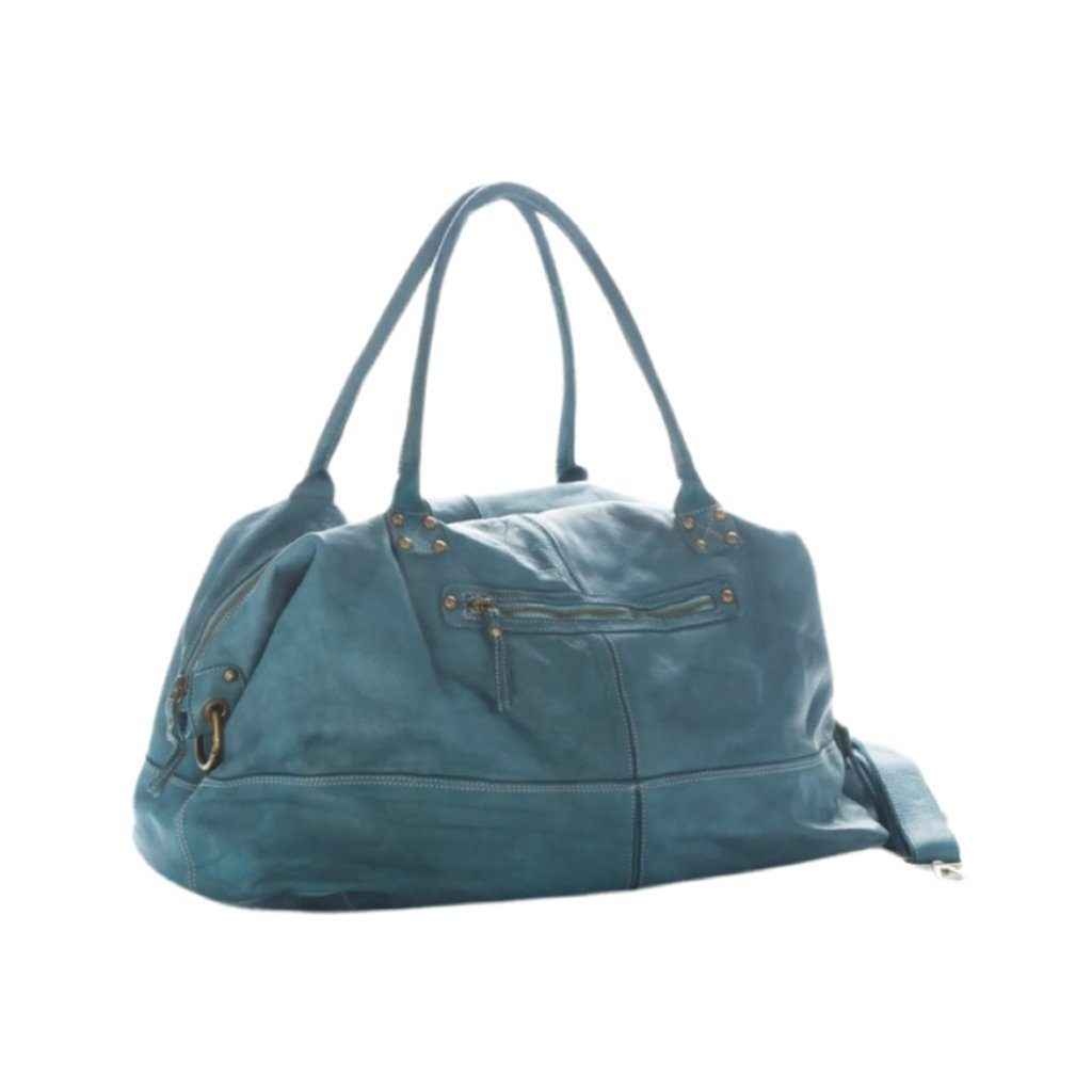 BZNA Bag Joe Petrol Blau Italy Designer Weekender Damen Reise Tasche Handtasche Schultertasche Leder Shopper Neu