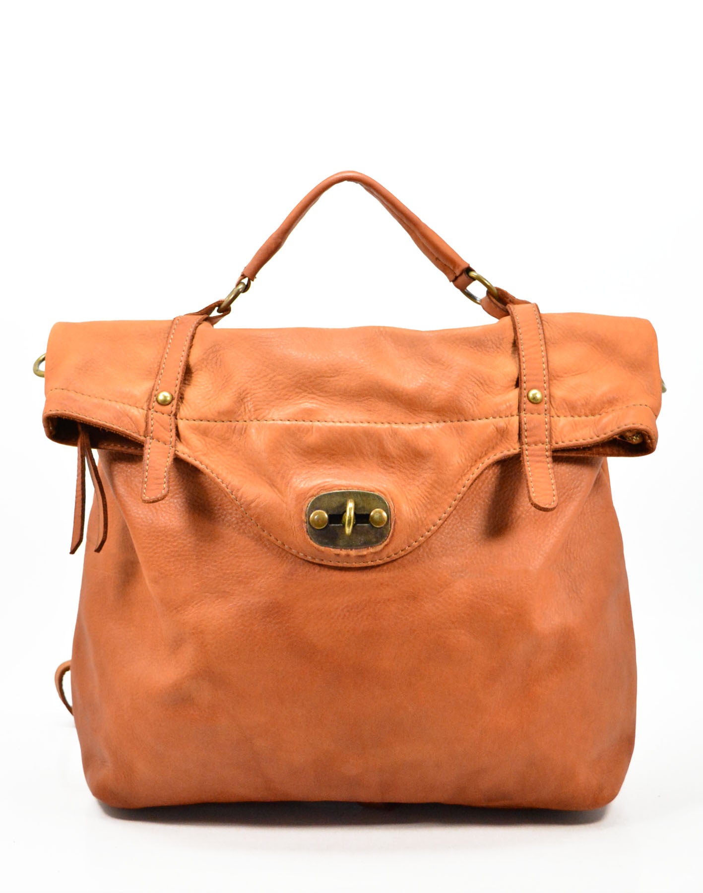 BZNA Bag Gabi cognac Backpacker Designer Rucksack Damenhandtasche Schultertasche Leder Nappa ItalyNeu
