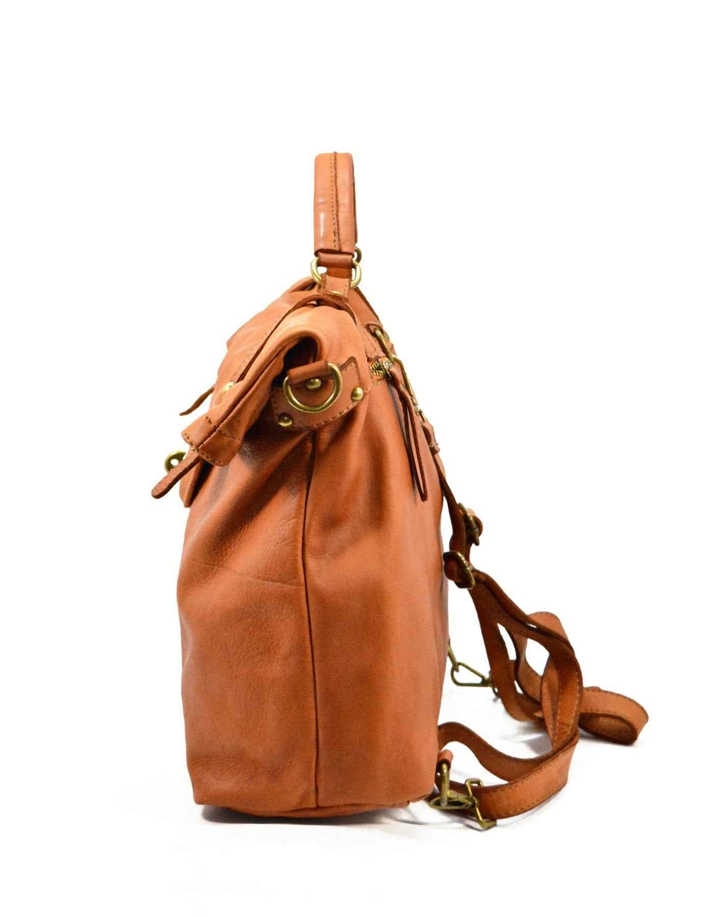 BZNA Bag Gabi Grün Backpacker Designer Rucksack Damenhandtasche Schultertasche Leder Nappa ItalyNeu