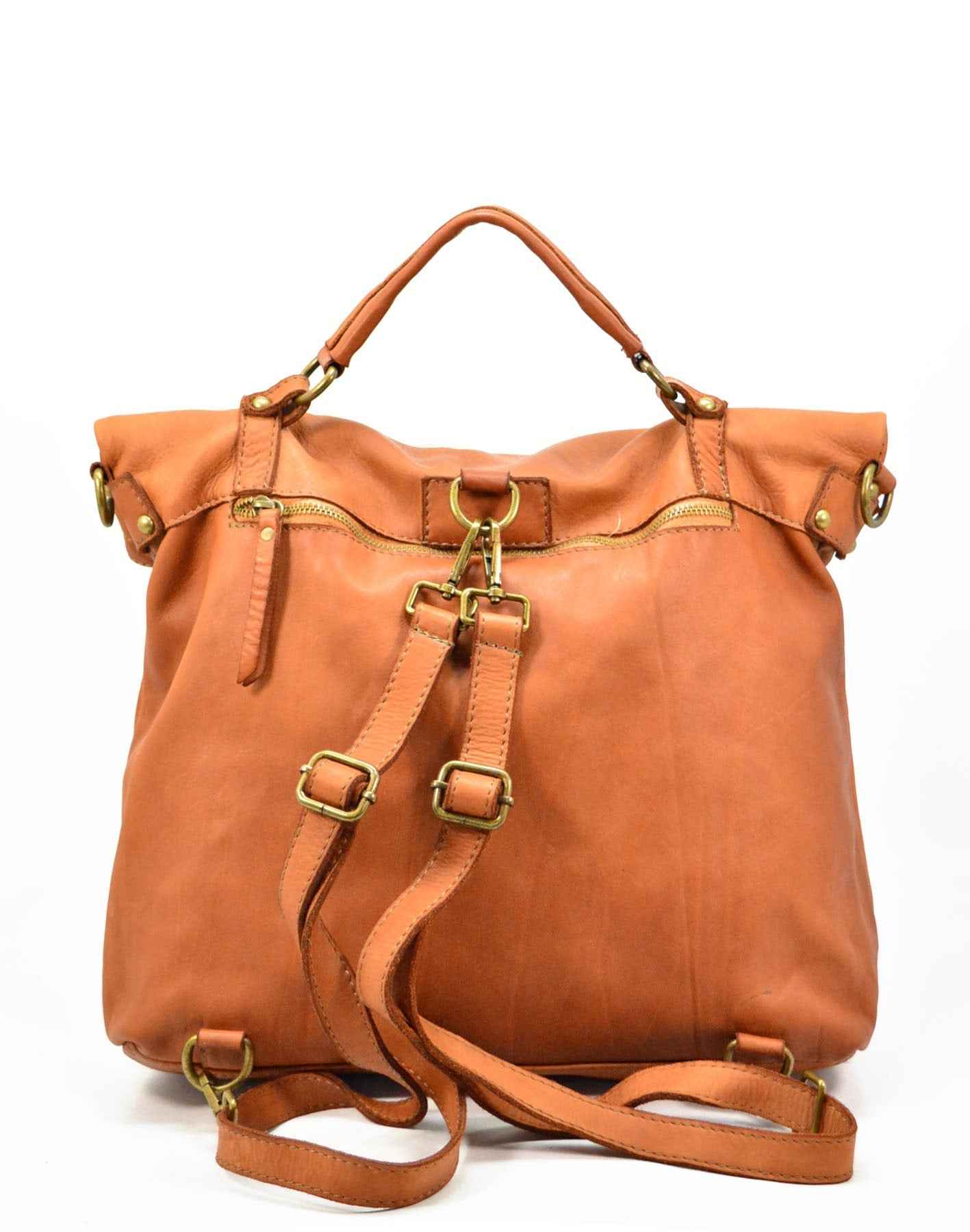 BZNA Bag Gabi Grün Backpacker Designer Rucksack Damenhandtasche Schultertasche Leder Nappa ItalyNeu