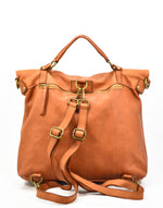Load image into Gallery viewer, BZNA Bag Gabi cognac Backpacker Designer Rucksack Damenhandtasche Schultertasche Leder Nappa ItalyNeu
